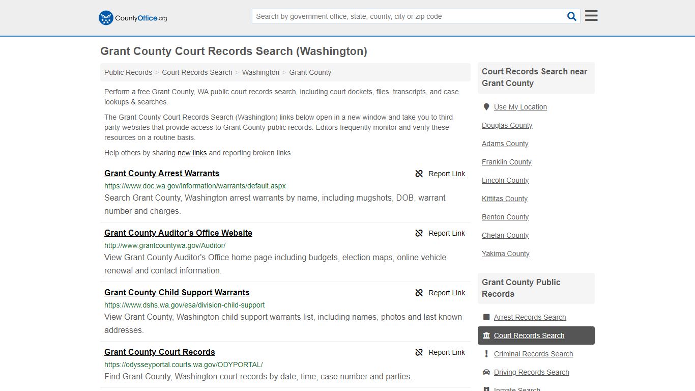 Grant County Court Records Search (Washington) - County Office