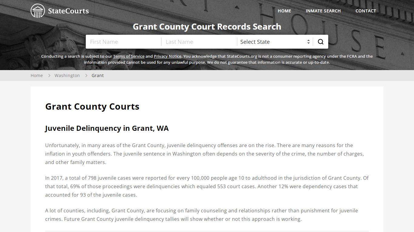 Grant County, WA Courts - Records & Cases - StateCourts